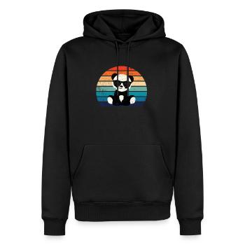 Panda avec des lunettes de soleil - Sweat à capuche Premium bio Homme - noir - Devant - Nico (187cm)
