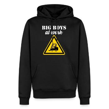 Big boys at work Forklift Gabelstapler - Männer Premium Bio Hoodie - Schwarz - Vorne - Nico (187cm)