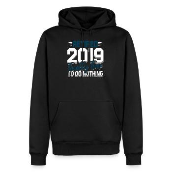 À la retraite en 2019 Enfin, il est temps de ne rien faire - Sweat à capuche Premium bio Homme - noir - Devant - Nico (187cm)