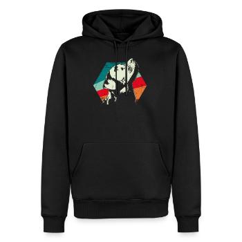 Labrador Retriever retro gift shirt - Men’s Premium Organic Hoodie - black - Front - Nico (187cm)