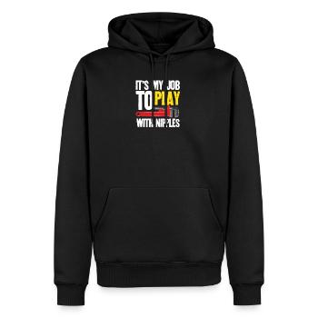 Mein Job Mit Nippel Spielen Klempner Installateur - Männer Premium Bio Hoodie - Schwarz - Vorne - Nico (187cm)