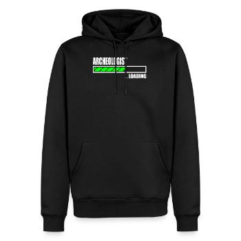 Archeologist Loading Bar - Männer Premium Bio Hoodie - Schwarz - Vorne - Nico (187cm)