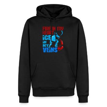 Ice hockey - Men’s Premium Organic Hoodie - black - Front - Nico (187cm)