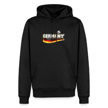 Germany Fussball Gold Motiv - Männer Premium Bio Hoodie - Schwarz - Vorne - Nico (187cm)
