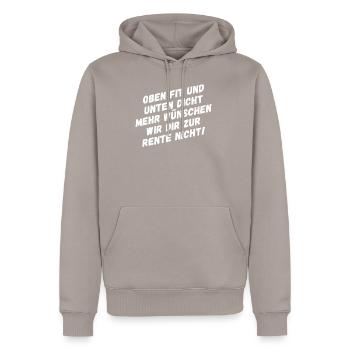 Locataire drôle dire au revoir à un collègue - Sweat à capuche Premium bio Homme - taupe - Devant - Nico (187cm)