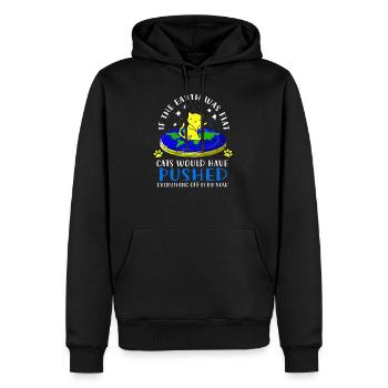 Flat Earth - Sweat à capuche Premium bio Homme - noir - Devant - Nico (187cm)
