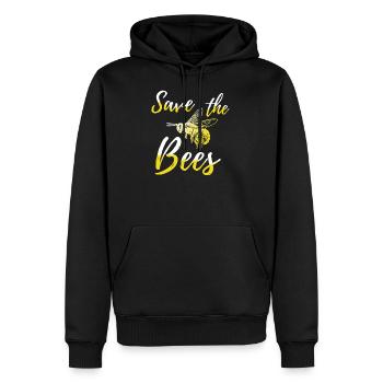 Save the Bees - Männer Premium Bio Hoodie - Schwarz - Vorne - Nico (187cm)