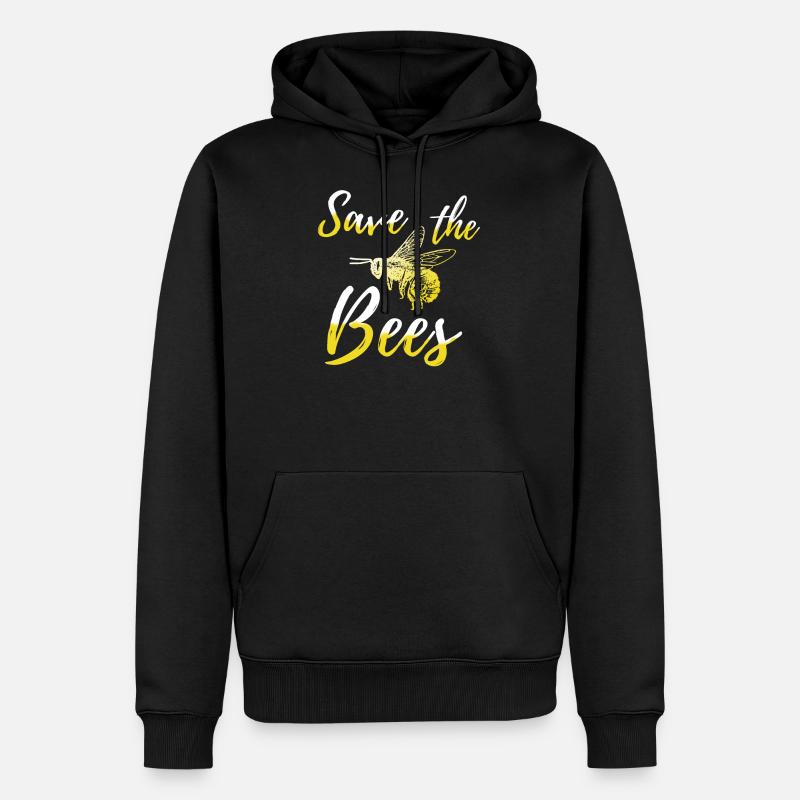 Save the Bees - Männer Premium Bio Hoodie - Schwarz