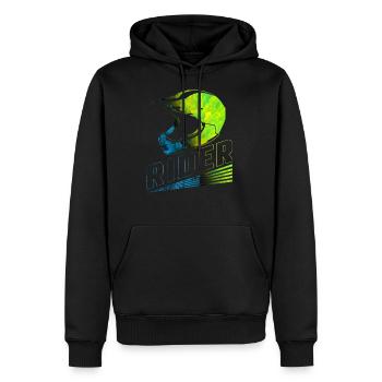 Motocross - Sweat à capuche Premium bio Homme - noir - Devant - Nico (187cm)