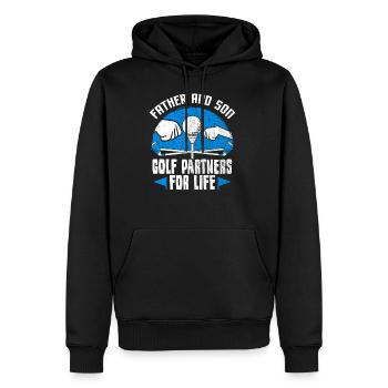 Golfen Golfer Vater Sohn Golf Geschenk - Männer Premium Bio Hoodie - Schwarz - Vorne - Nico (187cm)