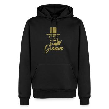 Célibataire - Sweat à capuche Premium bio Homme - noir - Devant - Nico (187cm)