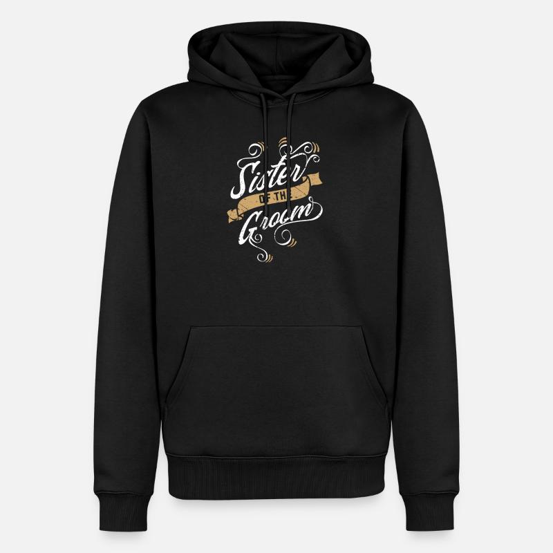 Bräutigam Schwester Bruder - Männer Premium Bio Hoodie - Schwarz