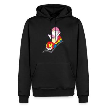 Montagnes russes Équitation Licorne Cadeau - Sweat à capuche Premium bio Homme - noir - Devant - Nico (187cm)