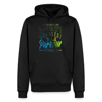 Parkour - Männer Premium Bio Hoodie - Schwarz - Vorne - Nico (187cm)