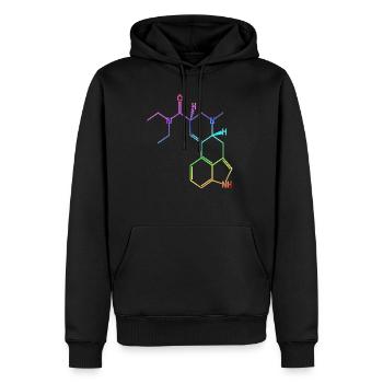 LSD Strukturformel T-Shirt Acid Halluzinogen Psy - Männer Premium Bio Hoodie - Schwarz - Vorne - Nico (187cm)