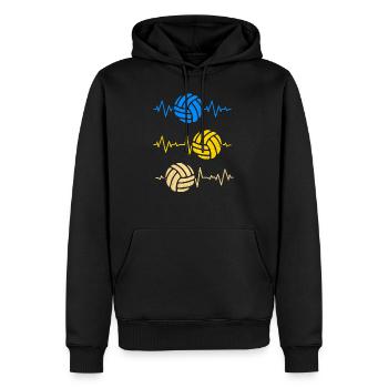 Volley-ball - Sweat à capuche Premium bio Homme - noir - Devant - Nico (187cm)