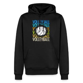 Volley-ball - Sweat à capuche Premium bio Homme - noir - Devant - Nico (187cm)