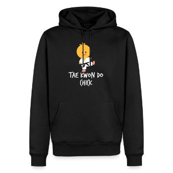 Cadeau drôle de taekwondo femme fille poussin - Sweat à capuche Premium bio Homme - noir - Devant - Nico (187cm)