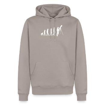 Astronomie Entwicklung - Männer Premium Bio Hoodie - Taupe - Vorne - Nico (187cm)