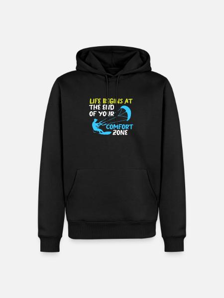 Kiteboard Kite Kiteboarding Gift Kitesurfer - Men’s Premium Organic Hoodie - black