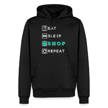 Shopping - Sweat à capuche Premium bio Homme - noir - Devant - Nico (187cm)