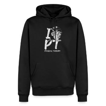 Physiothérapie Santé - Sweat à capuche Premium bio Homme - noir - Devant - Nico (187cm)