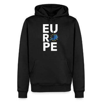 Europe EU Carte des étoiles - Sweat à capuche Premium bio Homme - noir - Devant - Nico (187cm)