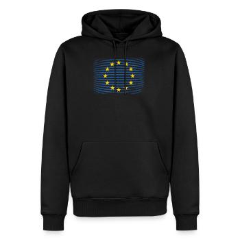UNION EUROPÉENNE Etoiles drapeau Grunge - Sweat à capuche Premium bio Homme - noir - Devant - Nico (187cm)