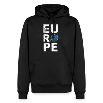 Europe UE Union européenne Carte d'étoiles Grunge - Sweat à capuche Premium bio Homme - noir - Devant - Nico (187cm)