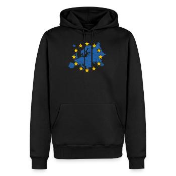 Union européenne Etoiles carte européenne - Sweat à capuche Premium bio Homme - noir - Devant - Nico (187cm)