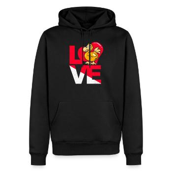 Dodo - Männer Premium Bio Hoodie - Schwarz - Vorne - Nico (187cm)
