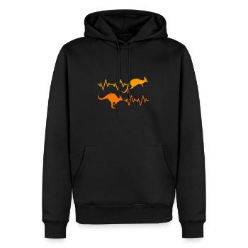 Kangourou - Sweat à capuche Premium bio Homme - noir - Devant - Nico (187cm)