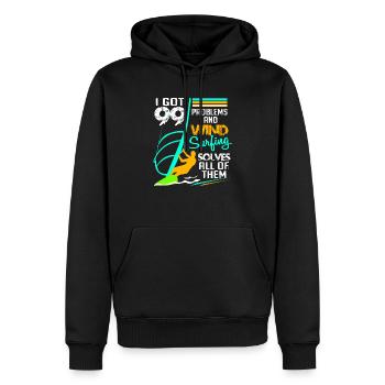 Windsurf Windsurfen Windsurfing Wassersport Surf - Männer Premium Bio Hoodie - Schwarz - Vorne - Nico (187cm)