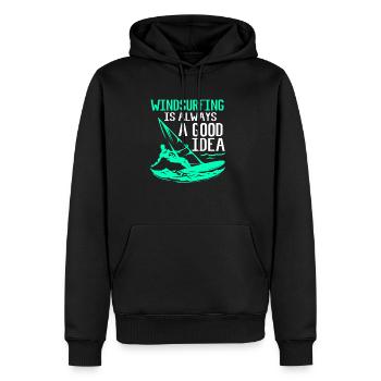 Windsurf Windsurfen Windsurfing Wassersport Surf - Männer Premium Bio Hoodie - Schwarz - Vorne - Nico (187cm)