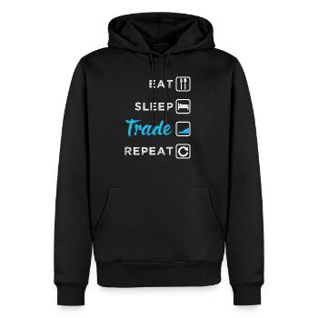 Shares - Men’s Premium Organic Hoodie - black - Front - Nico (187cm)