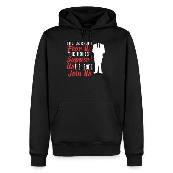 Anonymous - Männer Premium Bio Hoodie - Schwarz - Vorne - Nico (187cm)