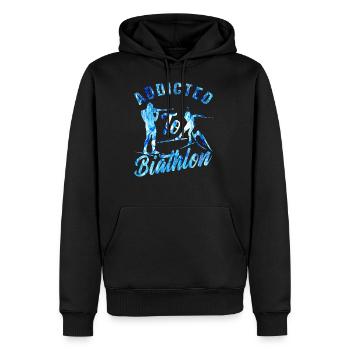 Biathlon - Männer Premium Bio Hoodie - Schwarz - Vorne - Nico (187cm)