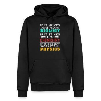 Biologie - Sweat à capuche Premium bio Homme - noir - Devant - Nico (187cm)