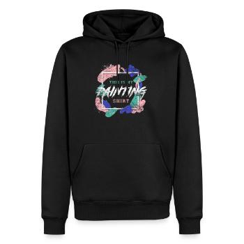 Maler - Männer Premium Bio Hoodie - Schwarz - Vorne - Nico (187cm)