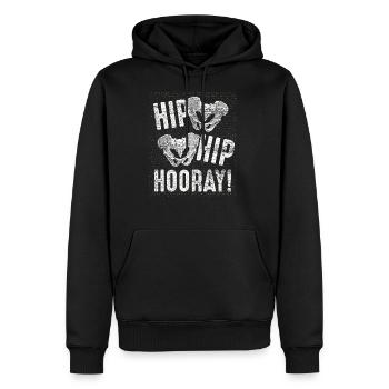 Hanche d'orthopédiste - Sweat à capuche Premium bio Homme - noir - Devant - Nico (187cm)