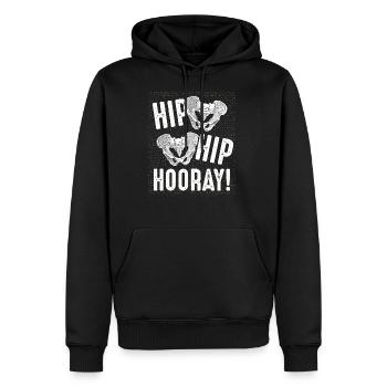 Travail orthopédiste - Sweat à capuche Premium bio Homme - noir - Devant - Nico (187cm)