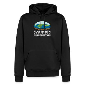 Flat Earth Believer - Flache Erde Geschenk T-Shirt - Männer Premium Bio Hoodie - Schwarz - Vorne - Nico (187cm)