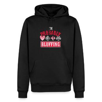 poker - Sweat à capuche Premium bio Homme - noir - Devant - Nico (187cm)