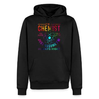 Chimie - Sweat à capuche Premium bio Homme - noir - Devant - Nico (187cm)