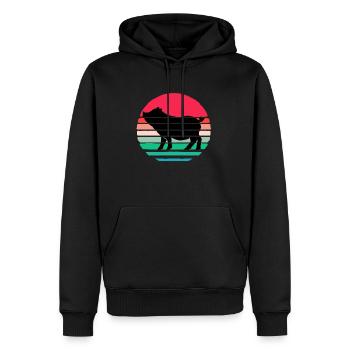 Porc sau cochon porcelet porcelet porcelet Ebene - Sweat à capuche Premium bio Homme - noir - Devant - Nico (187cm)