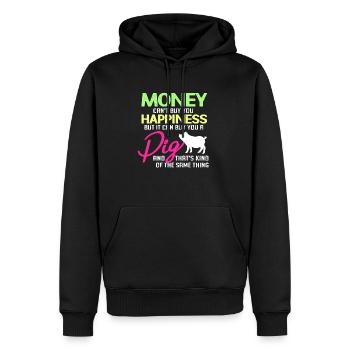 Porc sau cochon porcelet porcelet porcelet Ebene - Sweat à capuche Premium bio Homme - noir - Devant - Nico (187cm)