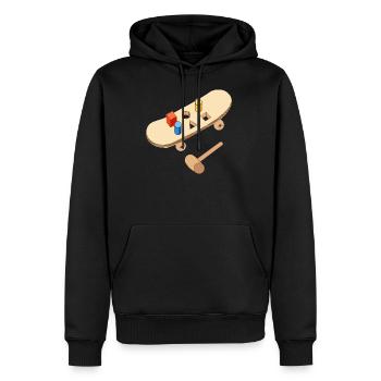 Skate skate board bloque skate conseil skate - Sweat à capuche Premium bio Homme - noir - Devant - Nico (187cm)