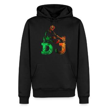 Dj - Sweat à capuche Premium bio Homme - noir - Devant - Nico (187cm)