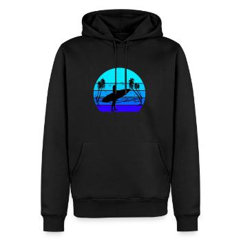 Surfen Strand Wellenreiten Palmen Surfer - Männer Premium Bio Hoodie - Schwarz - Vorne - Nico (187cm)