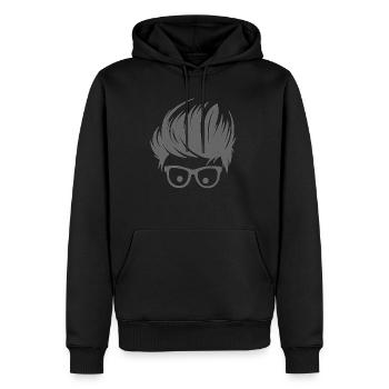 Frisur Haargel Brille Haare Cool Style Blick - Männer Premium Bio Hoodie - Schwarz - Vorne - Nico (187cm)